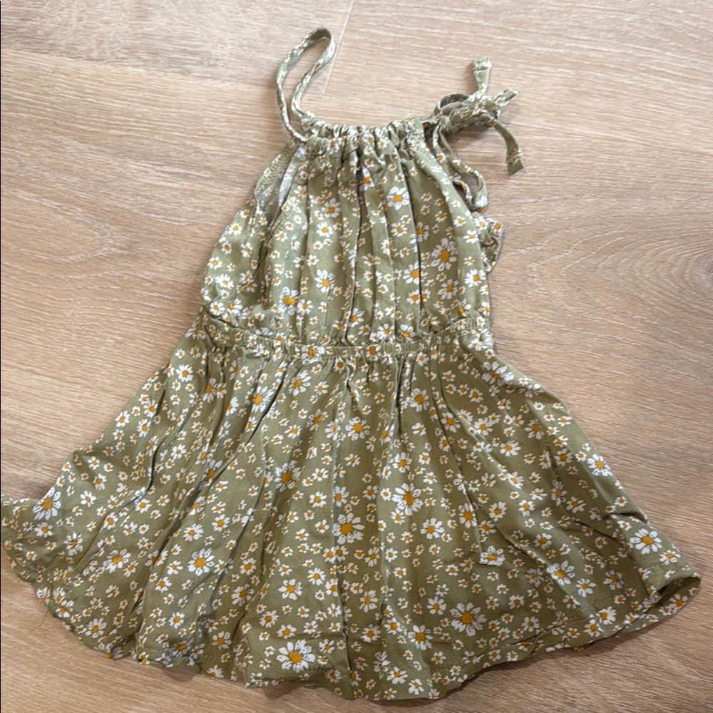 Floral Green Kids Casual Dress
